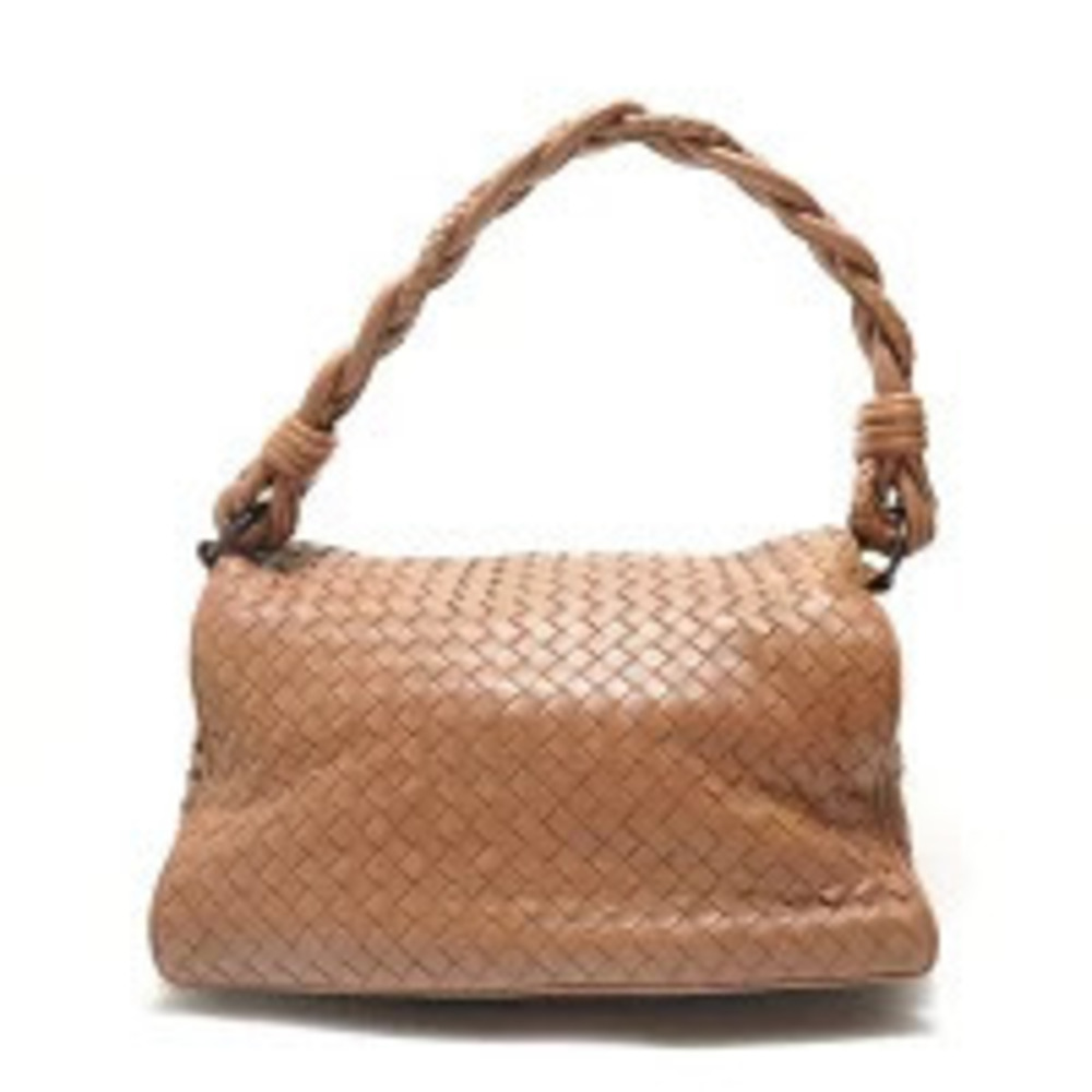 Bottega Veneta Intrecciato Shoulder Bag Brown
